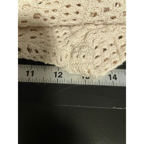 Sincerely Jules Women Pants Medium Cream Crochet Sheer Flare Festival Boho Beach - Picture 7 of 9